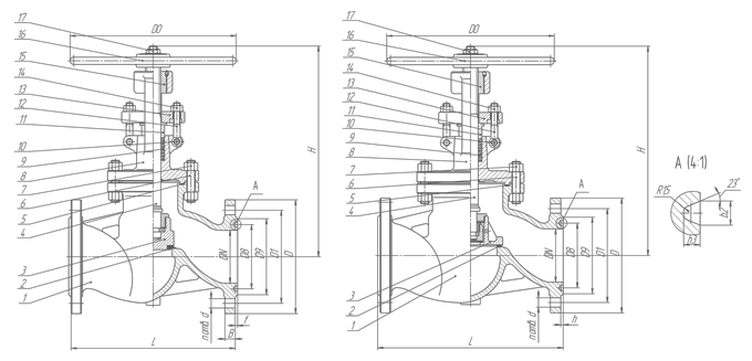 МЗТА / Каталог / ПРОДУКЦИЯ / Клапан запорный PN 6,3 МПа / 15с27нж