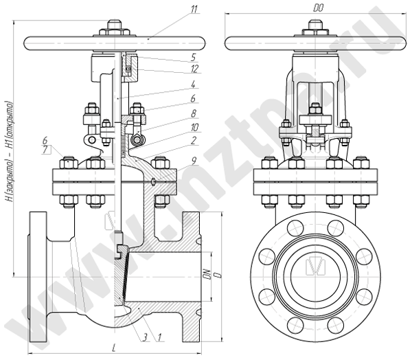 МЗТА / Каталог / ПРОДУКЦИЯ / Задвижки стальные литые клиновые PN 16 МПа ...?