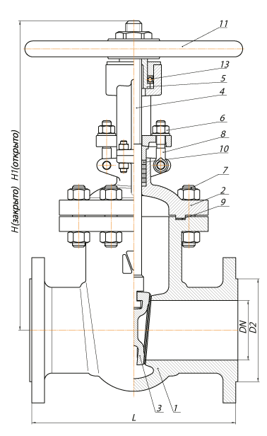 МЗТА / Каталог / ПРОДУКЦИЯ / Задвижки стальные литые клиновые PN 6,3 ...